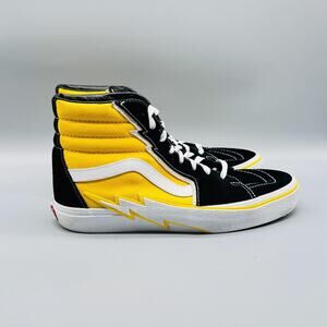 Vans Shoes Mens 10 Black Yellow Sk8 Hi Skate High Top Lightning Bolt Sneakers